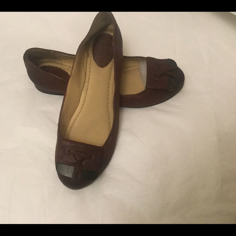 Frye Women’s Sz 9 Leather Ballet Reddish Brown